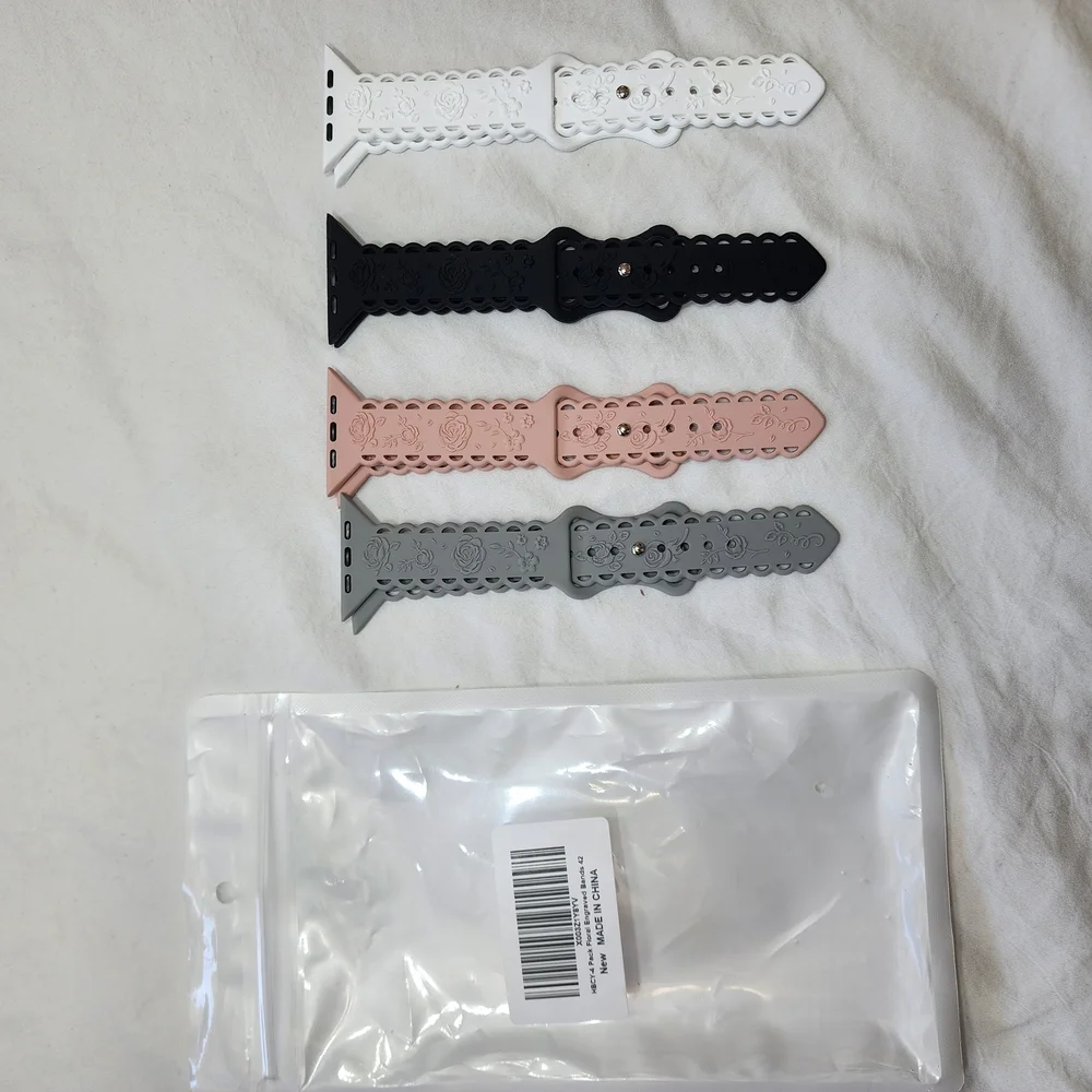 Set of Four Silicone Watch Bands For Apple 42mm